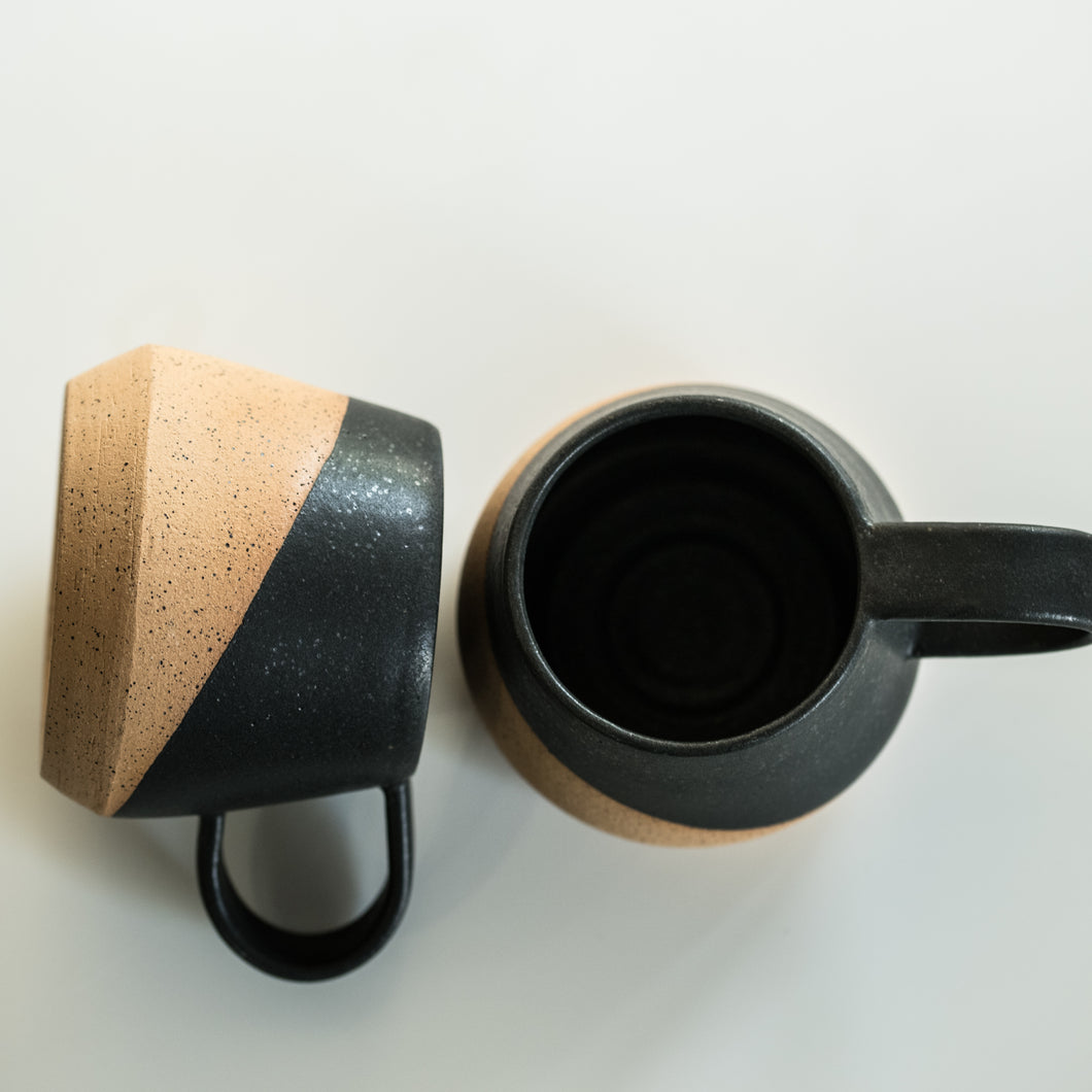 Black Diagonal Ceramic Mug