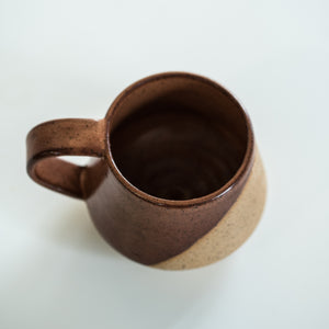 Tan Diagonal Ceramic Mug
